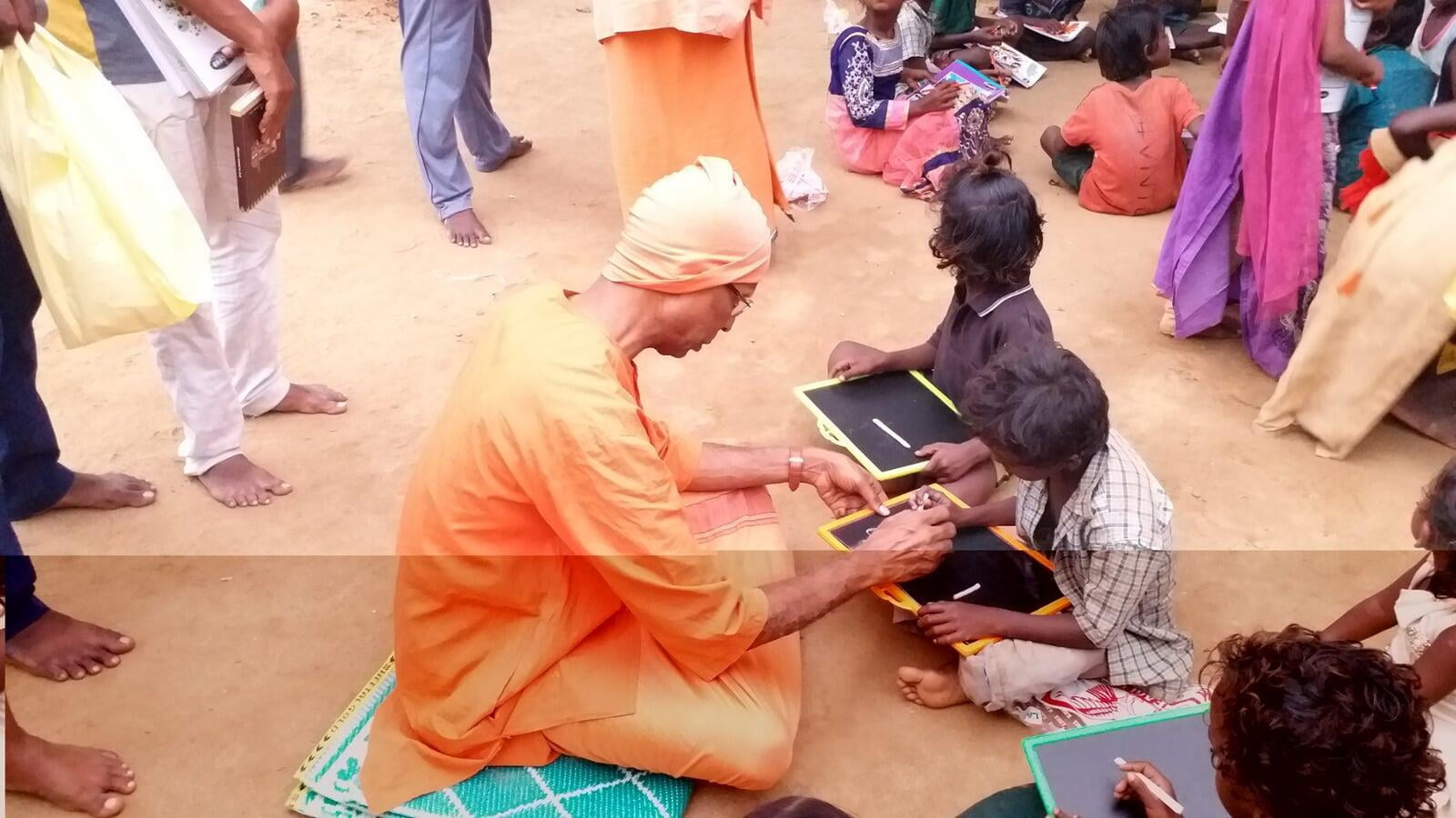 Aksharabhyasam on Vijayadashami 2022 at Eenjampakkam Irular Colony